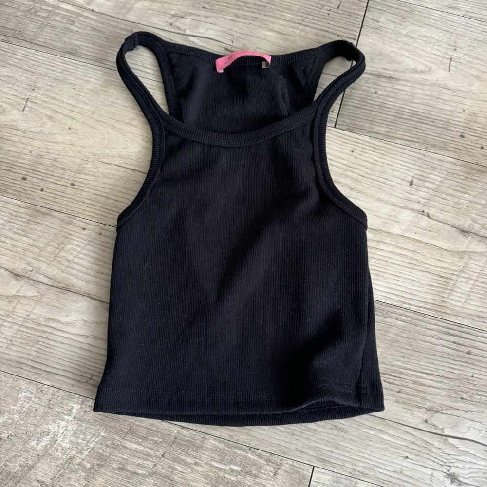 Black Racerback Tank Top cropped